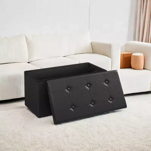 Banco otomano de almacenamiento de 30, otomana con almacenamiento, puf, banco plegable para dormitorio, soporta 660 lb