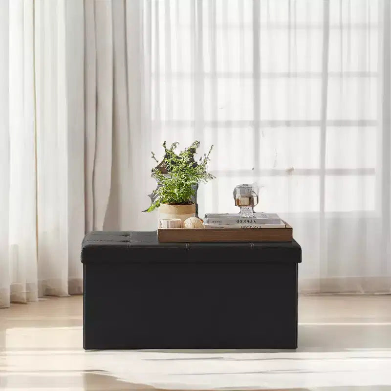 Banco otomano de almacenamiento de 30, otomana con almacenamiento, puf, banco plegable para dormitorio, soporta 660 lb