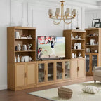 41x31x16 Gabinete de acento de madera con estante ajustable Gabinete de almacenamiento sin puerta Natural