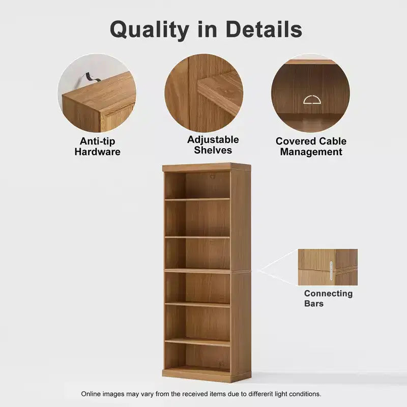 41x31x16 Gabinete de acento de madera con estante ajustable Gabinete de almacenamiento sin puerta Natural