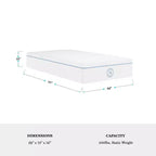 Colchón de muelles ensacados y espuma híbrido de firmeza media de 12" con refrigeración de doble acción y tapa de tejido Jacquard transpirable