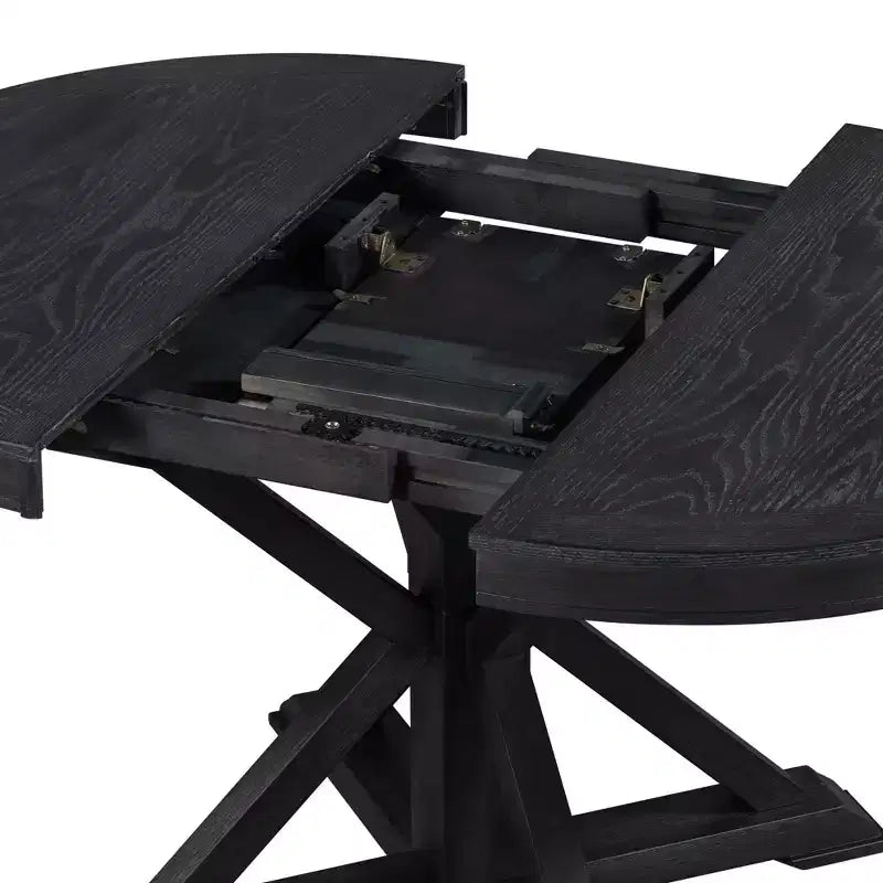 Mesa de Comedor de Estilo Retro con Mesa Extensible y 4 Sillas Tapizadas