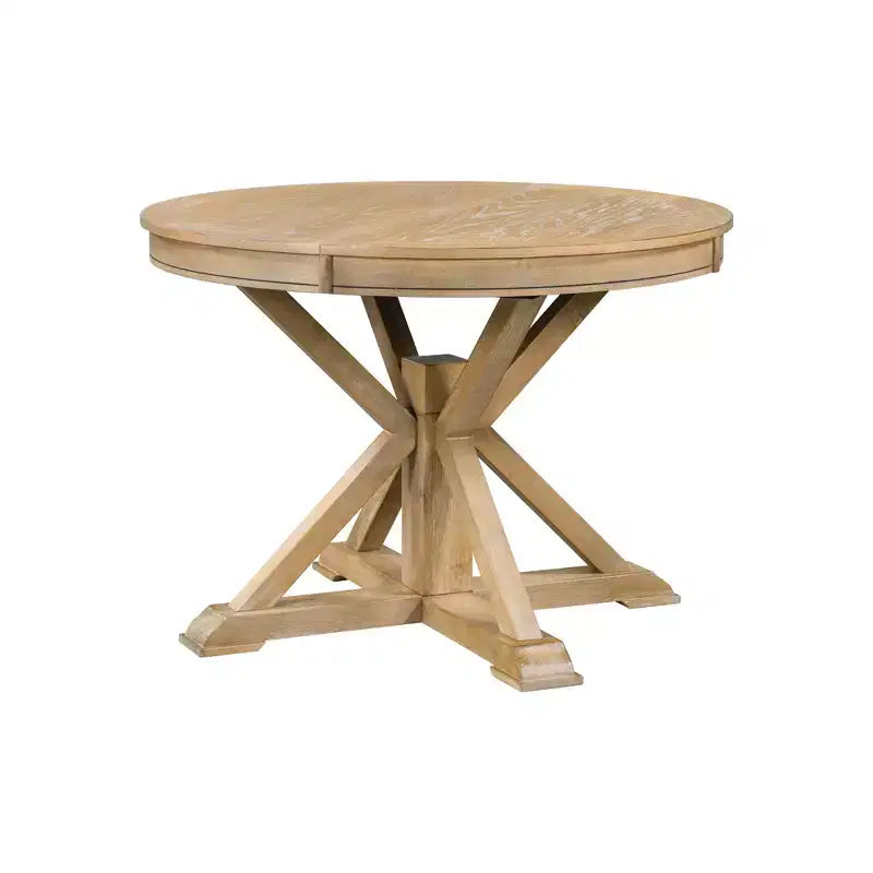 Mesa de Comedor de Estilo Retro con Mesa Extensible y 4 Sillas Tapizadas