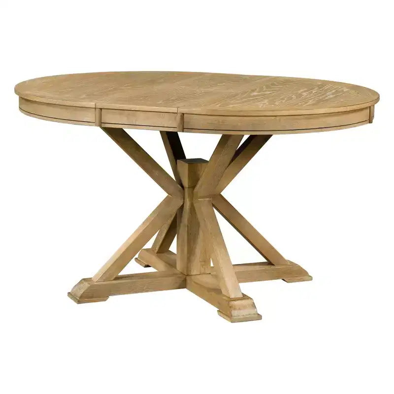 Mesa de Comedor de Estilo Retro con Mesa Extensible y 4 Sillas Tapizadas