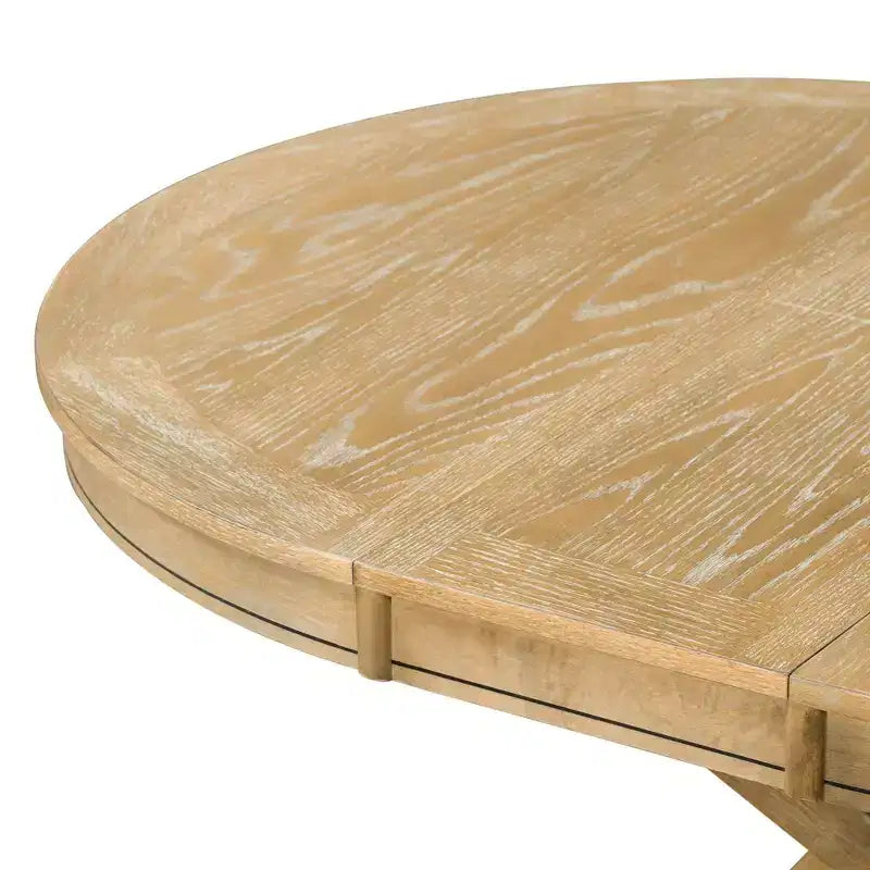 Mesa de Comedor de Estilo Retro con Mesa Extensible y 4 Sillas Tapizadas
