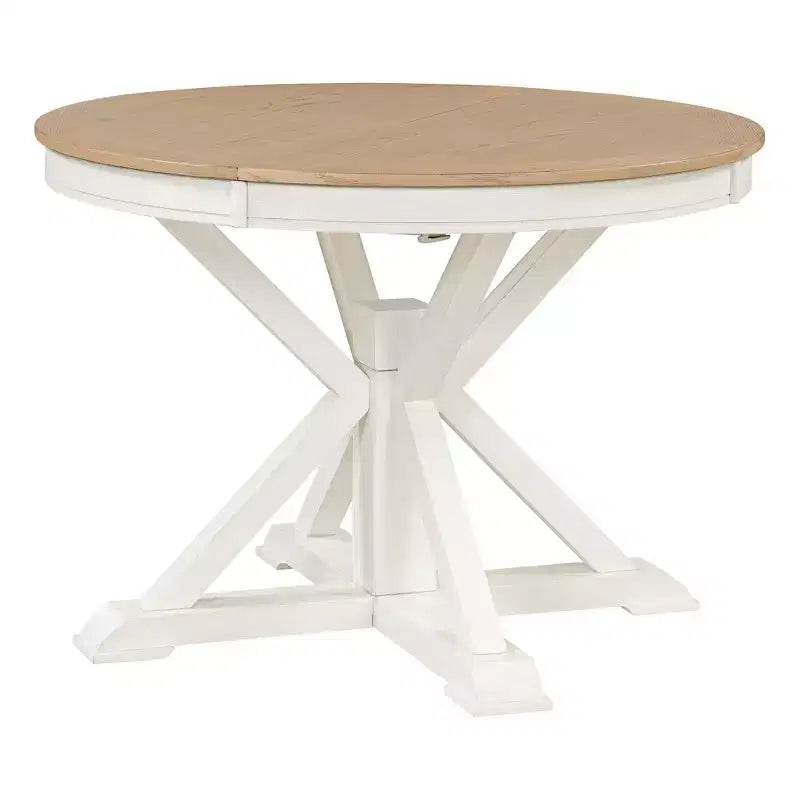 Mesa de Comedor de Estilo Retro con Mesa Extensible y 4 Sillas Tapizadas