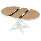 Mesa de Comedor de Estilo Retro con Mesa Extensible y 4 Sillas Tapizadas