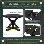 Mesa de Comedor de Estilo Retro con Mesa Extensible y 4 Sillas Tapizadas
