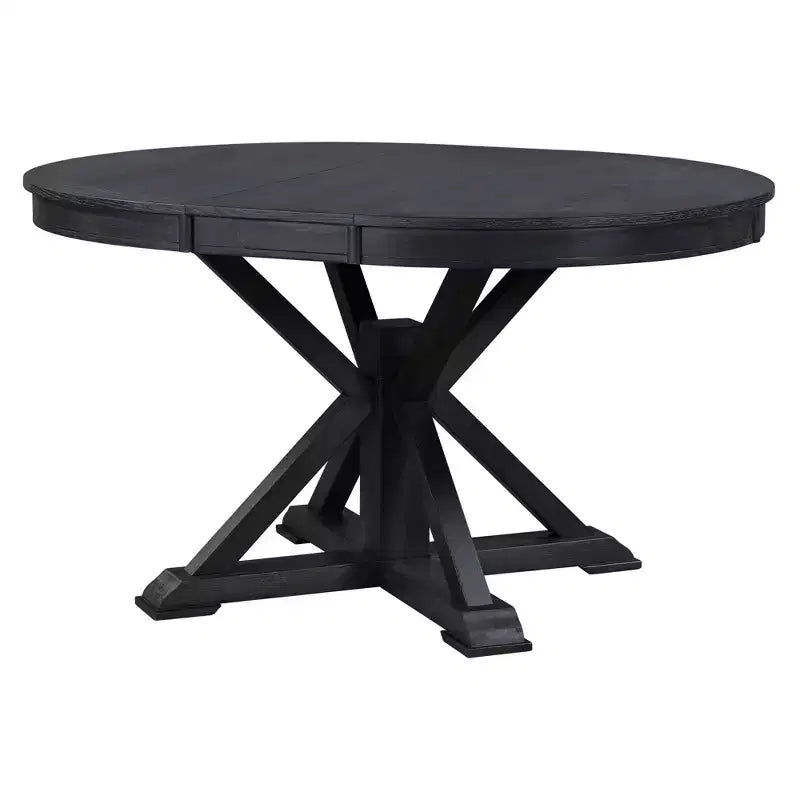 Mesa de Comedor de Estilo Retro con Mesa Extensible y 4 Sillas Tapizadas