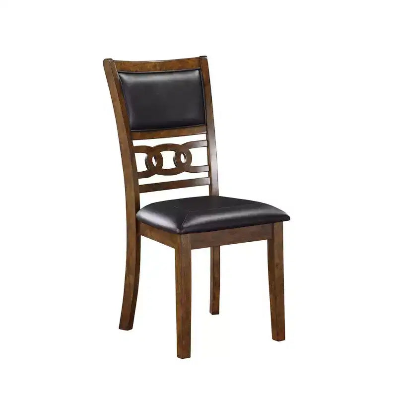 Sillas de comedor de piel sintética en marrón (2 piezas)