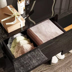Cómoda Brillante con Detalles de Mármol, Cajonera de 6 Cajones para Dormitorio, Sala de Estar y Cocina