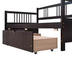 Cama nido doble/matrimonial, marco de cama de plataforma de madera con cama nido doble/dos cajones