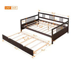 Cama nido doble/matrimonial, marco de cama de plataforma de madera con cama nido doble/dos cajones