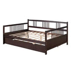 Cama nido doble/matrimonial, marco de cama de plataforma de madera con cama nido doble/dos cajones