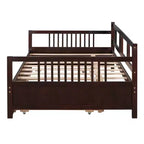 Cama nido doble/matrimonial, marco de cama de plataforma de madera con cama nido doble/dos cajones