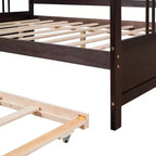 Cama nido doble/matrimonial, marco de cama de plataforma de madera con cama nido doble/dos cajones