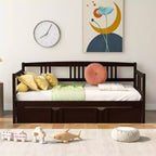 Cama nido doble/matrimonial, marco de cama de plataforma de madera con cama nido doble/dos cajones