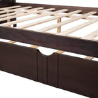 Cama nido doble/matrimonial, marco de cama de plataforma de madera con cama nido doble/dos cajones