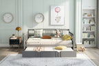 Cama nido doble/matrimonial, marco de cama de plataforma de madera con cama nido doble/dos cajones
