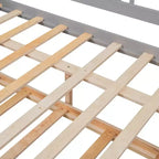Cama nido doble/matrimonial, marco de cama de plataforma de madera con cama nido doble/dos cajones