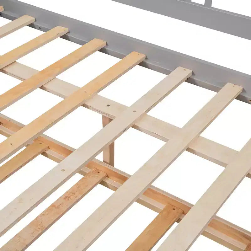 Cama nido doble/matrimonial, marco de cama de plataforma de madera con cama nido doble/dos cajones