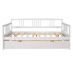 Cama nido doble/matrimonial, marco de cama de plataforma de madera con cama nido doble/dos cajones