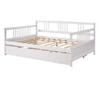 Cama nido doble/matrimonial, marco de cama de plataforma de madera con cama nido doble/dos cajones