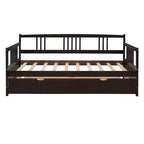 Cama nido doble/matrimonial, marco de cama de plataforma de madera con cama nido doble/dos cajones