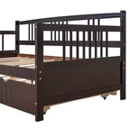 Cama nido doble/matrimonial, marco de cama de plataforma de madera con cama nido doble/dos cajones