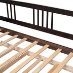 Cama nido doble/matrimonial, marco de cama de plataforma de madera con cama nido doble/dos cajones
