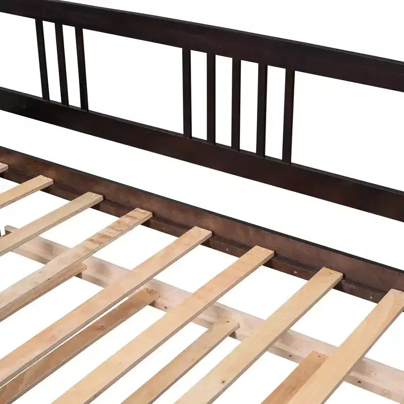 Cama nido doble/matrimonial, marco de cama de plataforma de madera con cama nido doble/dos cajones