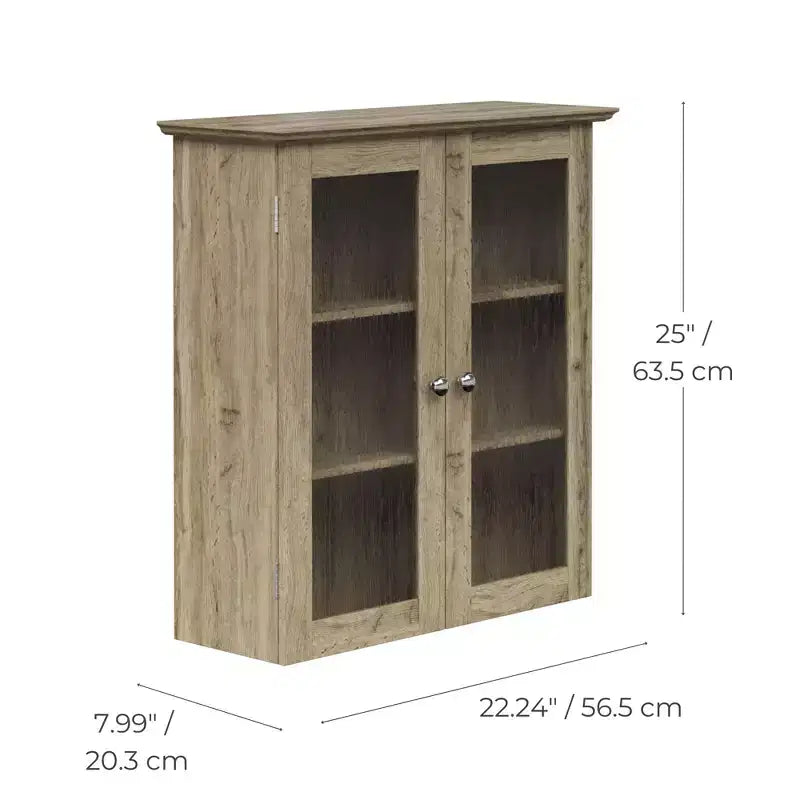 Mueble de Pared de Dos Puertas Desmontable con Estantes Ajustables, Nogal