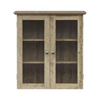 Mueble de Pared de Dos Puertas Desmontable con Estantes Ajustables, Nogal