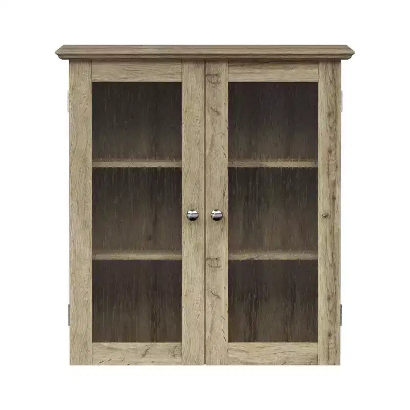 Mueble de Pared de Dos Puertas Desmontable con Estantes Ajustables, Nogal