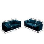 Juego de sofás de 2 piezas tapizados (sillón de dos plazas y sofá), ideal para sala de estar, oficina en casa o salón, asientos 2+2