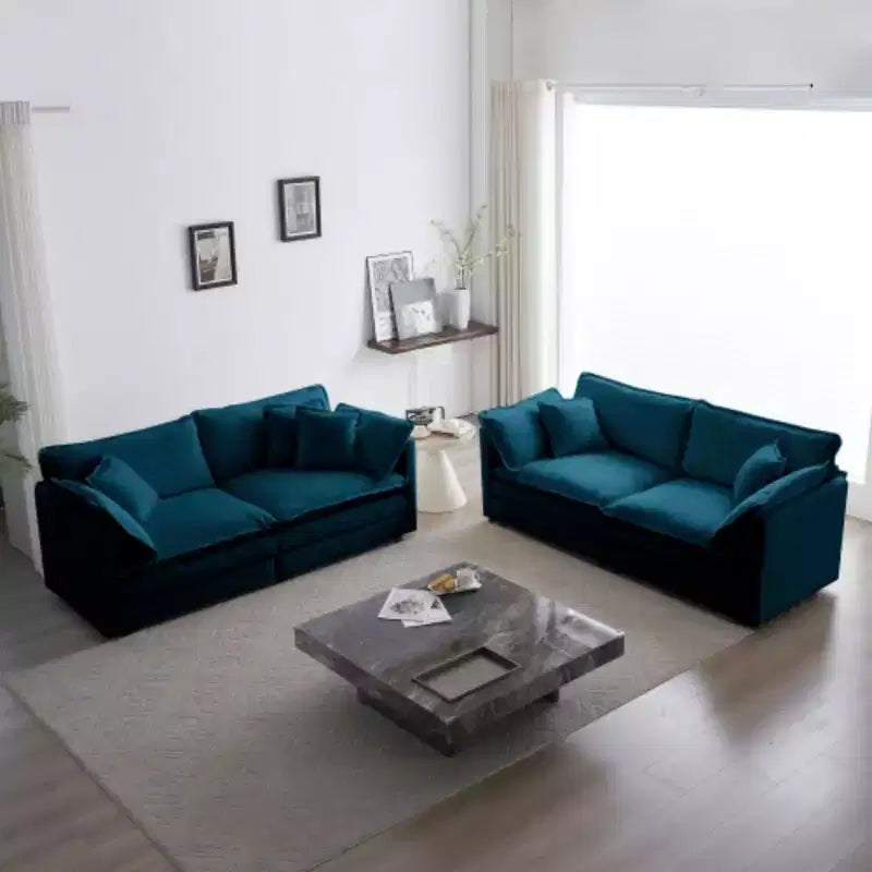 Juego de sofás de 2 piezas tapizados (sillón de dos plazas y sofá), ideal para sala de estar, oficina en casa o salón, asientos 2+2