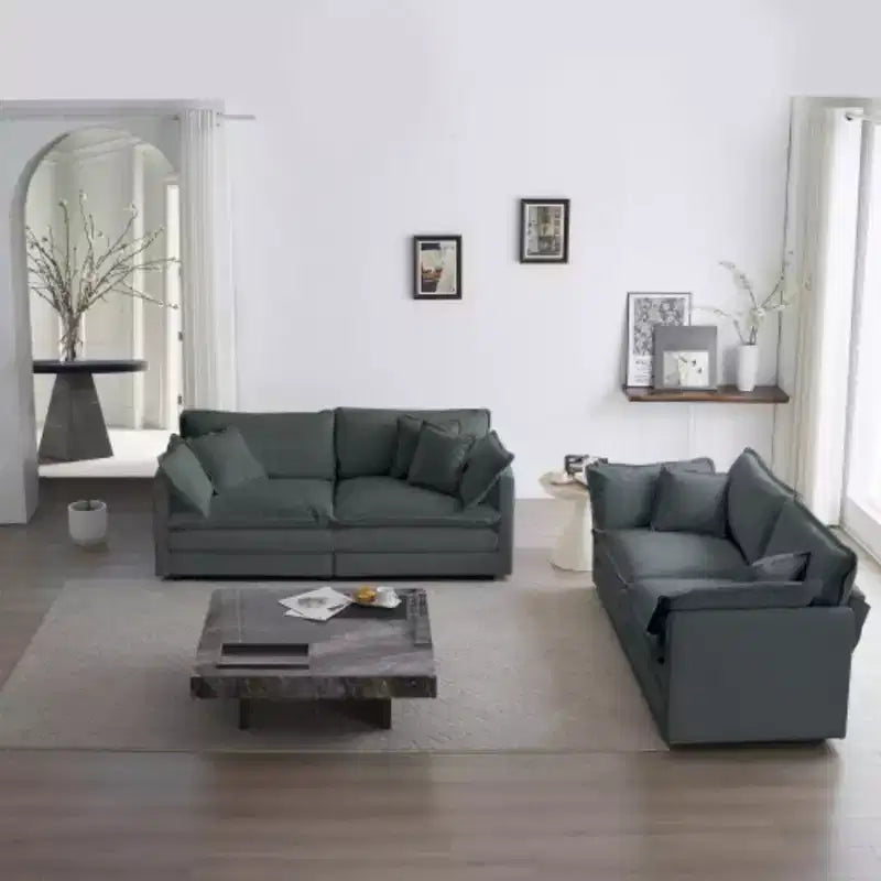 Juego de sofás de 2 piezas tapizados (sillón de dos plazas y sofá), ideal para sala de estar, oficina en casa o salón, asientos 2+2