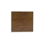 Mesa auxiliar rectangular tradicional - Mesa auxiliar de dos niveles con postes decorativos, Marrón