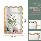 Espejo de pared decorativo rectangular de 20 x 30 con marco de madera maciza, espejo decorativo para baño o entrada