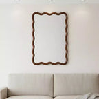 Espejo de pared decorativo rectangular de 20 x 30 con marco de madera maciza, espejo decorativo para baño o entrada