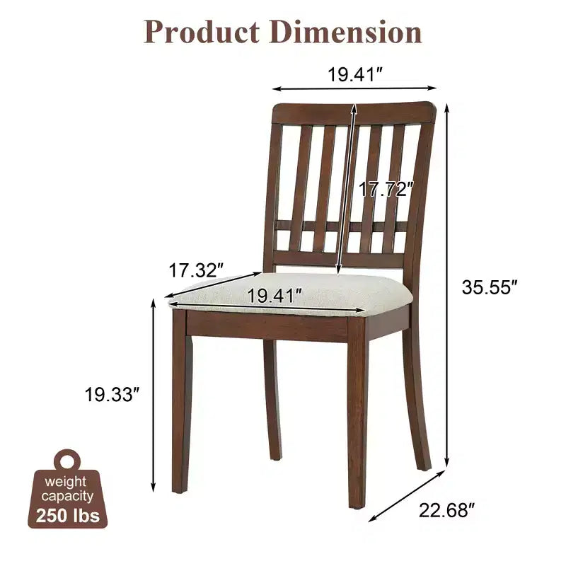 Sillas de comedor de 2 piezas con respaldo de madera curvado y asiento de tela gris