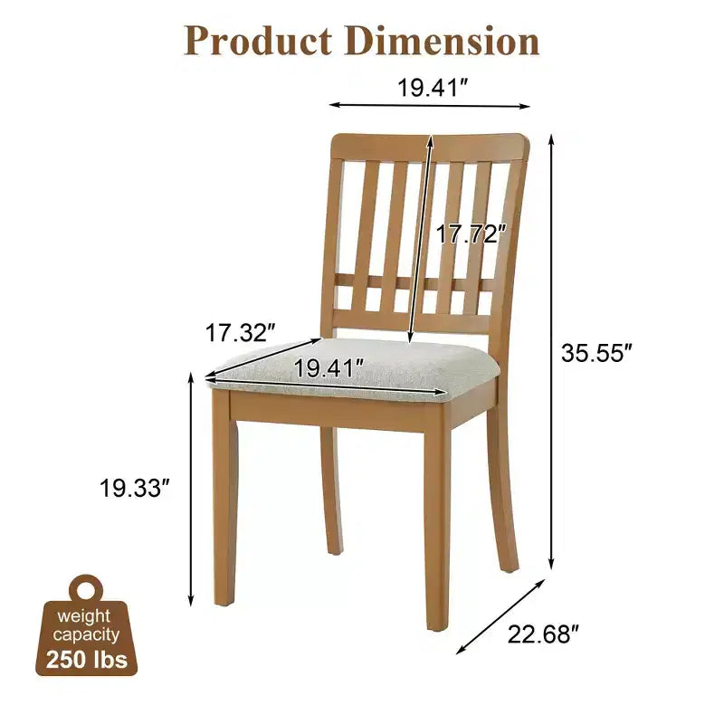 Sillas de comedor de 2 piezas con respaldo de madera curvado y asiento de tela gris