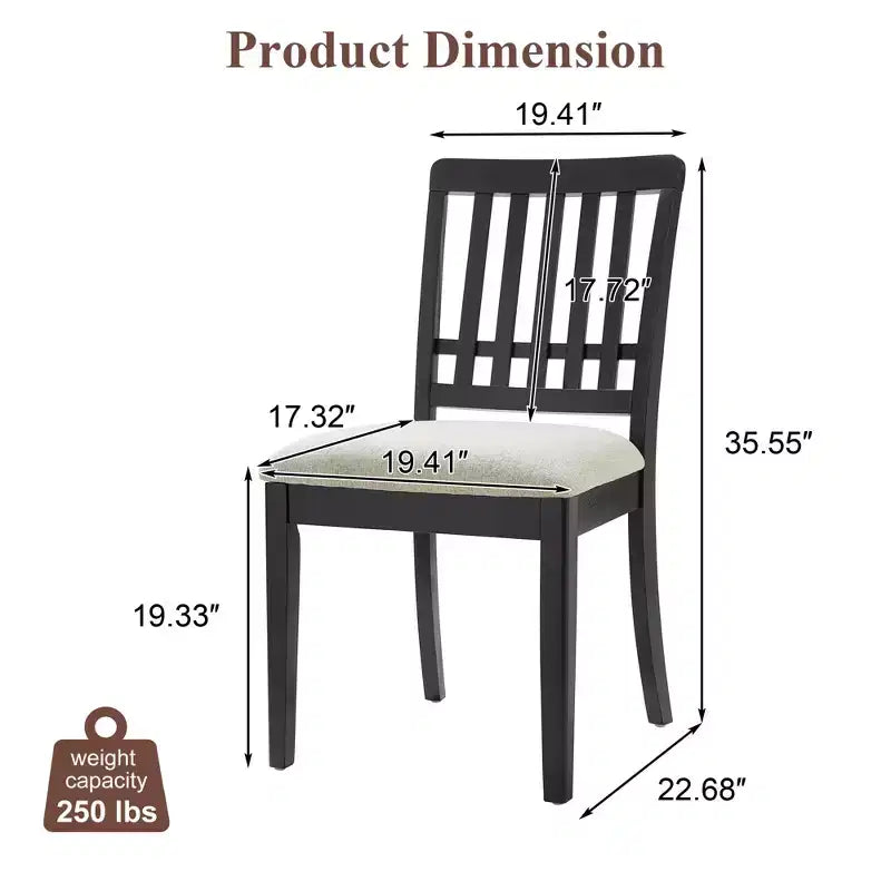 Sillas de comedor de 2 piezas con respaldo de madera curvado y asiento de tela gris