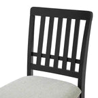 Sillas de comedor de 2 piezas con respaldo de madera curvado y asiento de tela gris