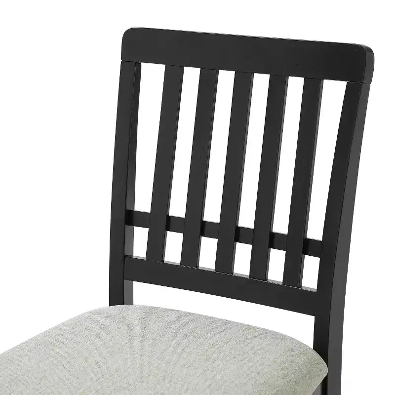 Sillas de comedor de 2 piezas con respaldo de madera curvado y asiento de tela gris