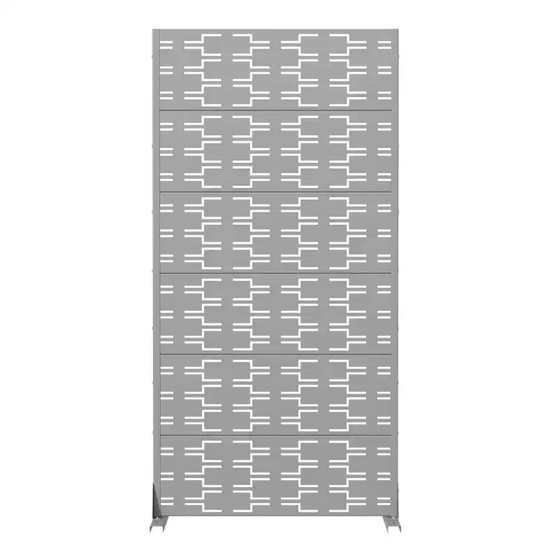 Divisor de ambientes de acero galvanizado gris, 72x35x16, pantalla duradera de 6 piezas para interiores y exteriores