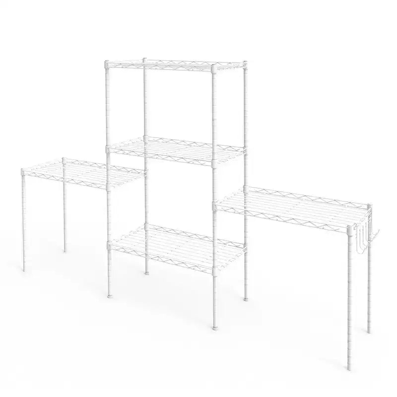 Estantería de almacenamiento blanca de 5 niveles de 59'' con altura de estantes ajustables