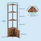 Estantería esquinera alta de 5 niveles - Vitrina esquinera de 58 pulgadas con estantes de madera maciza - Organizador de estantes de pie resistente para sala de estar, dormitorio, cocina