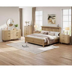 Cómoda de 2 piezas, cómoda de 29,9 pulgadas con organizador de 3 cajones con vetas de madera estriada, patas de metal y dispositivo antivuelco