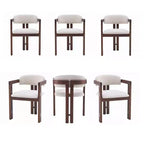 Sillas de comedor tapizadas de madera de caucho estilo Mid-Century Modern (6 piezas)